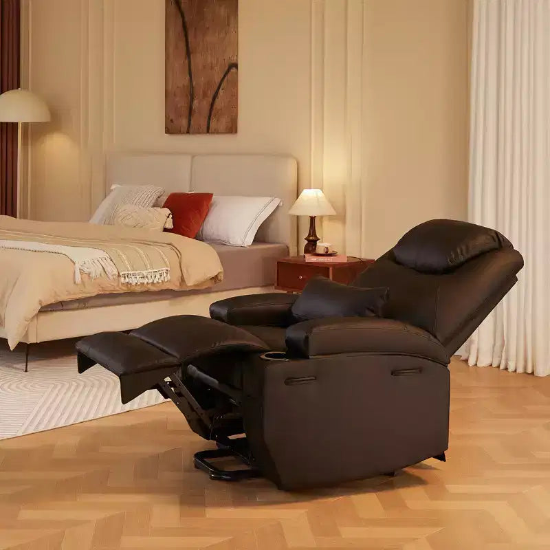 Fauteuil inclinable électrique avec assistance au levage Bestier 34,6 po avec massage et chaleur, fauteuil inclinable en similicuir avec poches latérales et porte-gobelets