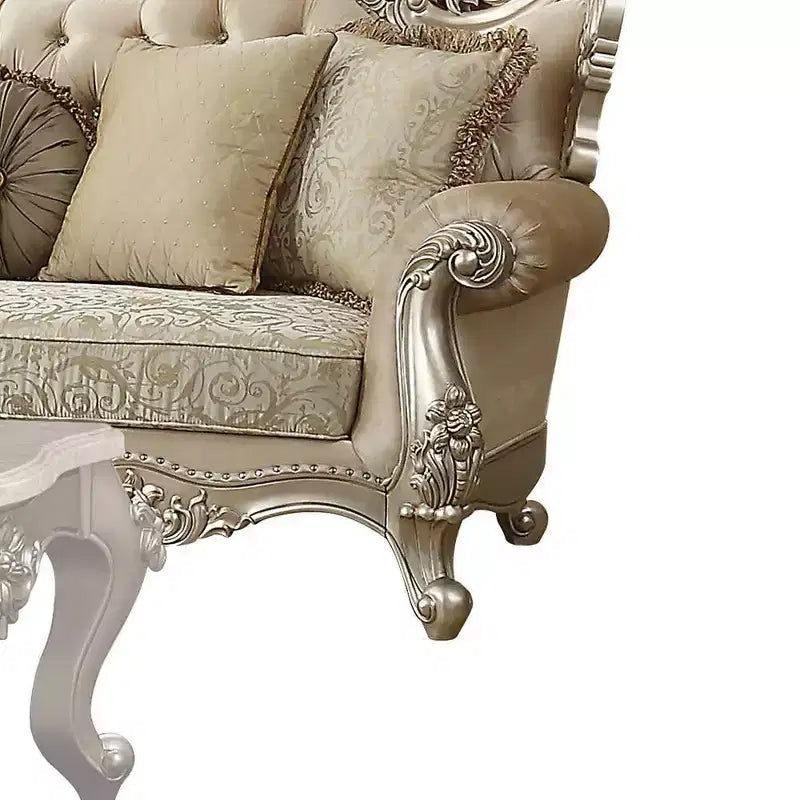 Canapé 88 Bentley Tissu/Champagne - Acme Furniture : Inspiré de l'époque victorienne, capitonné, accoudoirs enroulés