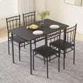 Ensemble de salle à manger rectangulaire Dyonery pour 4 personnes, table de cuisine 5 pièces et 4 chaises, ensemble de table de salle à manger, ensemble de table de cuisine compact pour petit espace