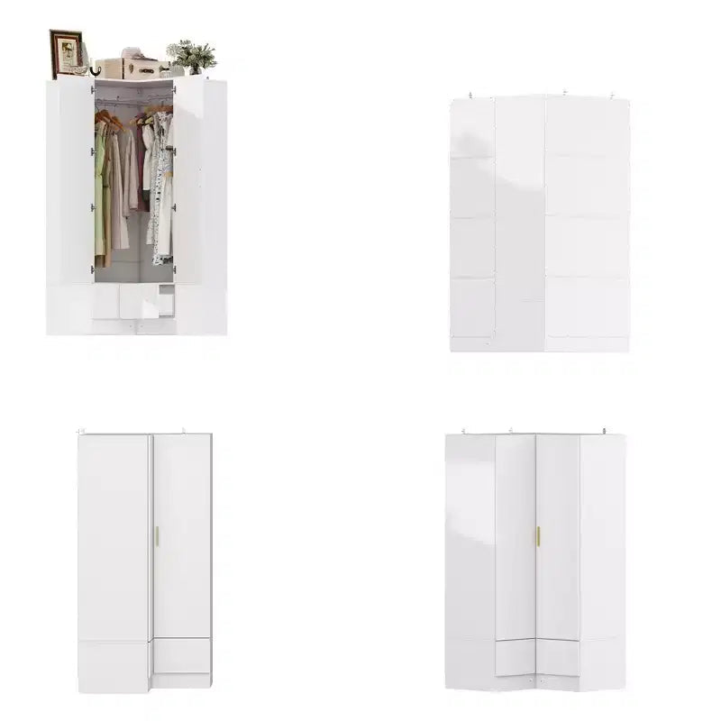 Hitow Armoire Minimaliste, Armoire d'Angle, Modèles à Double Porte et Tiroirs
