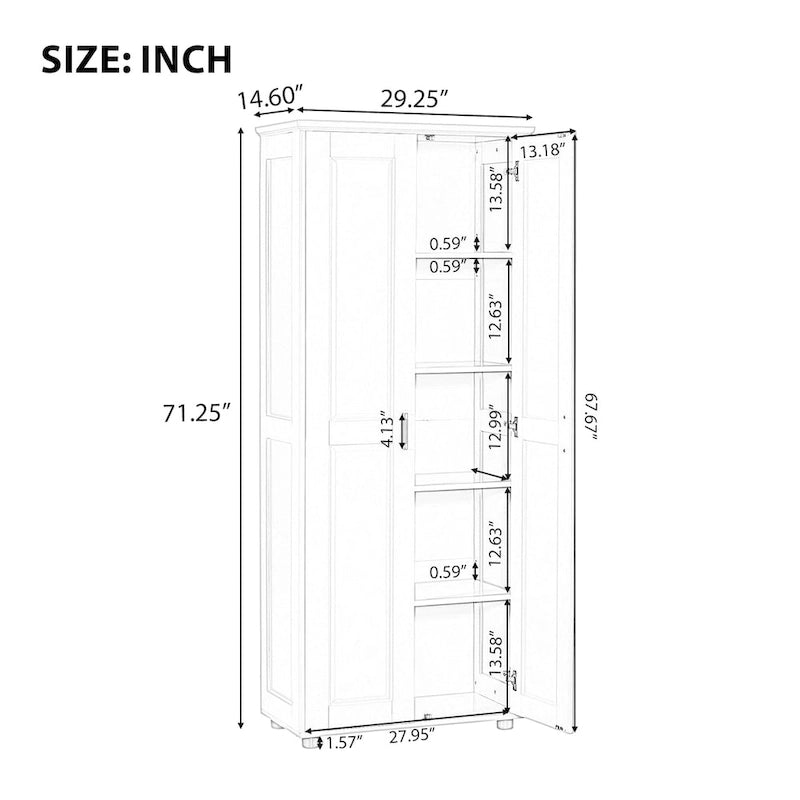 Meuble de rangement pour salle de bain à deux portes, étagère réglable, panneau MDF