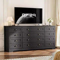Commode 12 tiroirs en bois pour chambre à coucher, meuble TV large et moderne pour téléviseur 65 pouces, commode en bois, rangement de vêtements style ferme pour salon