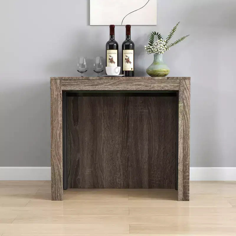 CLIHOME Table à manger extensible moderne multifonctionnelle avec prise, Table extensible peu encombrante avec rangement