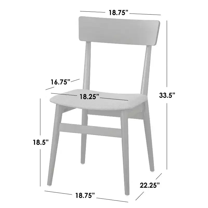 Ensemble de salle à manger rectangulaire Lifestorey 5 pièces Newington Mid-Century Modern Noyer/Moka