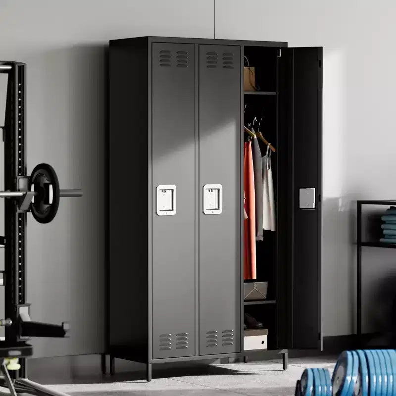 Armoire de rangement en acier Garvee, casier métallique robuste de 72 po pour école, gymnase et bureau, noir