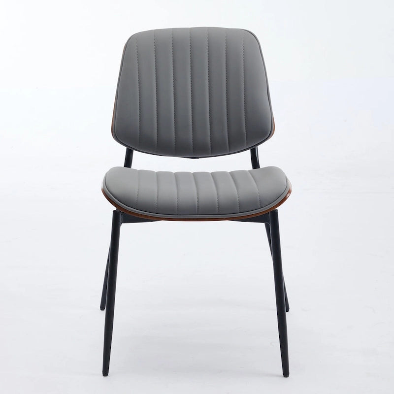 Lot de 2 chaises en similicuir avec pieds en métal