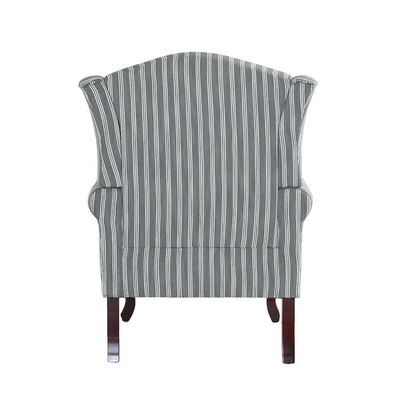 2 fauteuils d'appoint à dossier haut traditionnels, revêtus de tissu