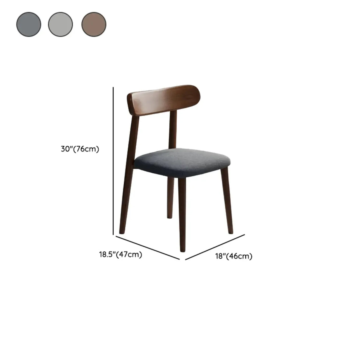 Chaise de salle à manger moderne sans accoudoirs en cuir à dossier bas