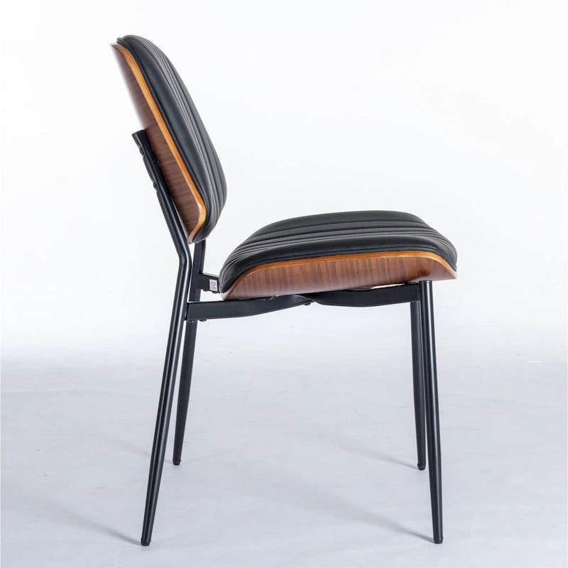 Lot de 2 chaises en similicuir avec pieds en métal