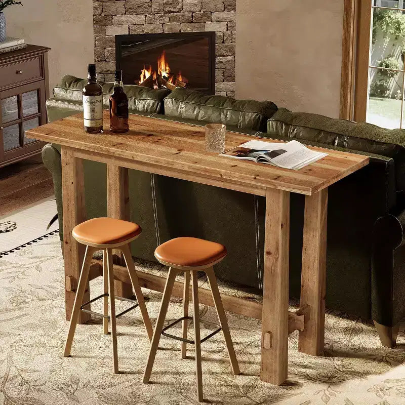 Table de pub en bois massif, hauteur bar, 63 pouces, pour cuisine, café ou restaurant