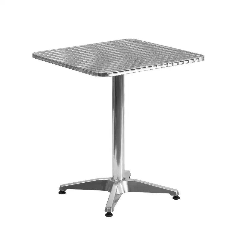 Ensemble de table carrée en aluminium Emma et Oliver 23,5 avec 4 chaises à lattes
