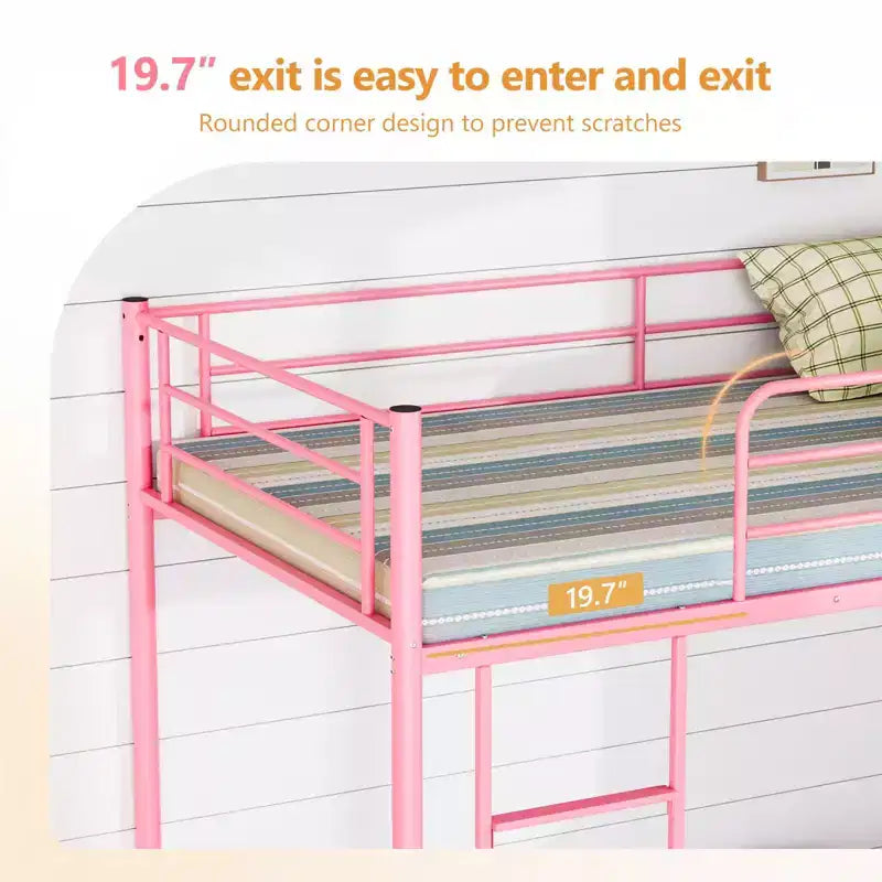 Lit Superposé Karl Home en Acier, Deux Places, avec Échelle, pour Chambre à Coucher, Dortoir, Enfants et Adultes