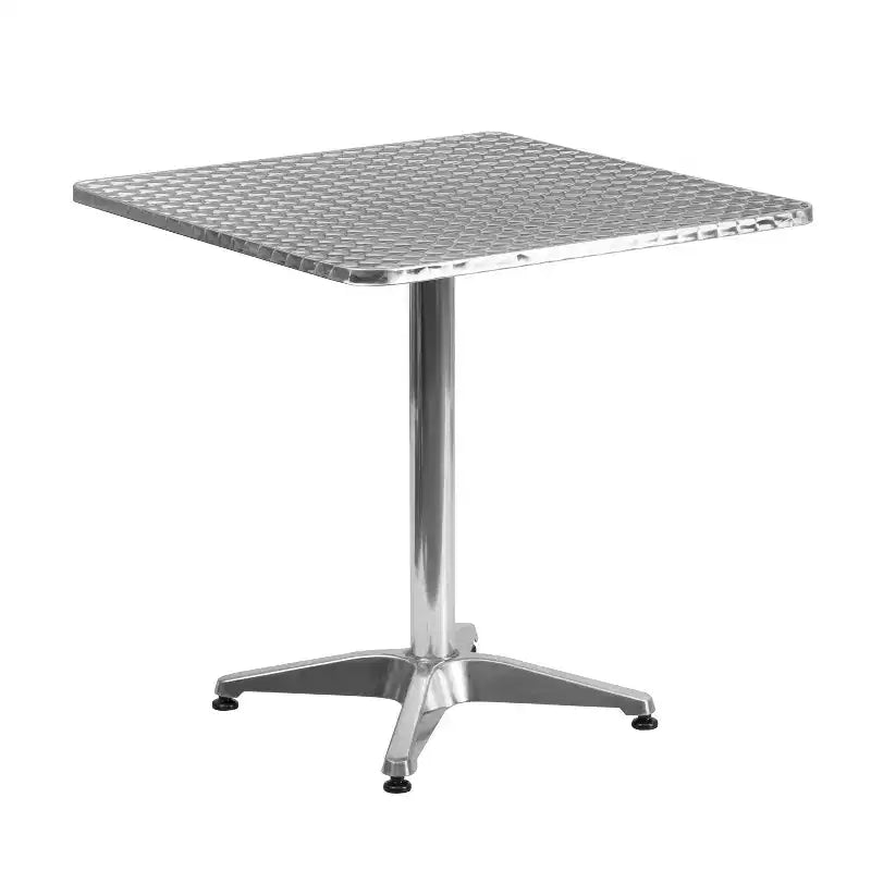 Ensemble table carrée en aluminium Emma et Oliver 27,5 avec 4 chaises à dossier à lattes