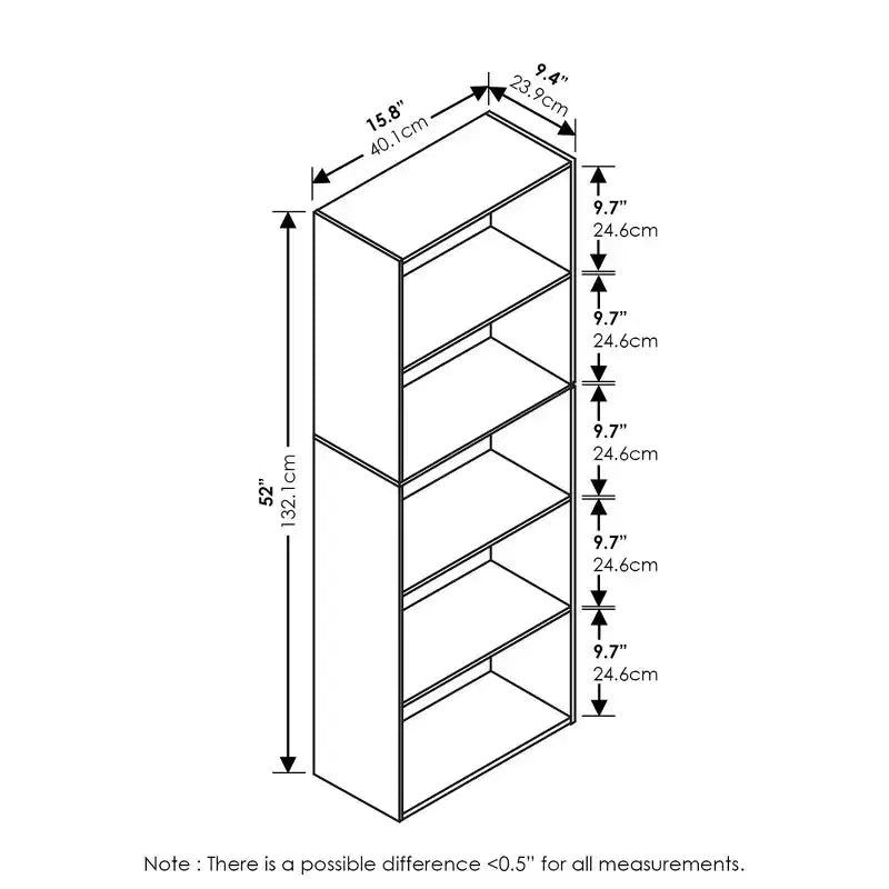 Furinno Étagère de rangement réversible 5 cubes pour livres, ouverte, horizontale ou verticale