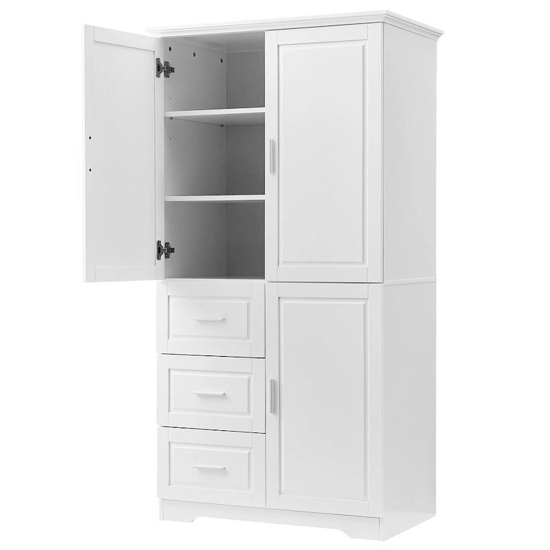 Armoire de rangement haute et large avec portes pour salle de bain/bureau