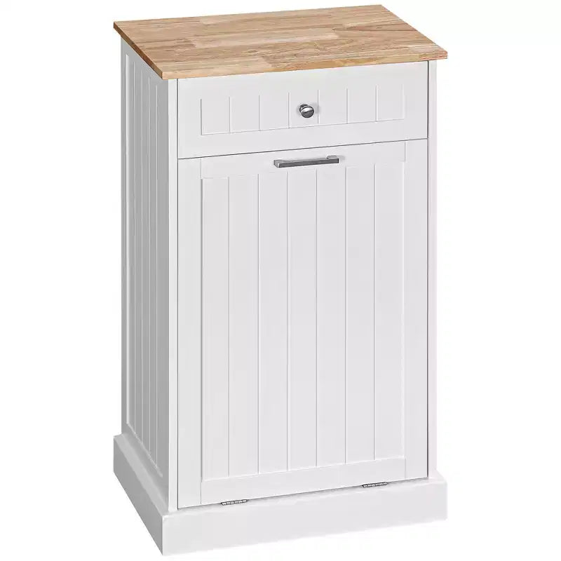 Meuble Poubelle Homcom avec Tiroir Meuble de Tri Sélectif Débout Support de Poubelle Cuisine