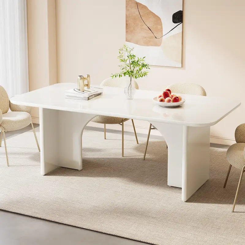 Grande table de salle à manger de 160 cm pour 4 à 6 personnes, table de cuisine rectangulaire moderne