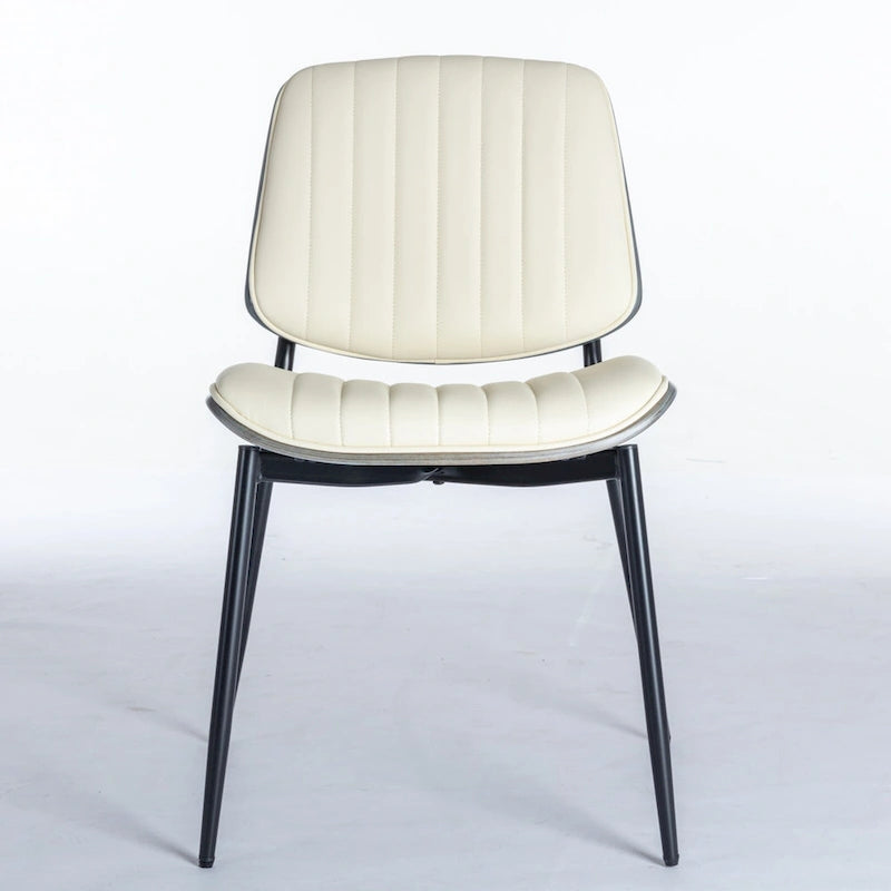 Lot de 2 chaises en similicuir avec pieds en métal