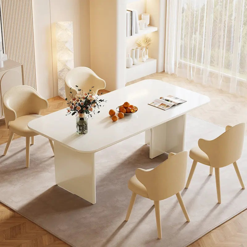 Grande table de salle à manger de 160 cm pour 4 à 6 personnes, table de cuisine rectangulaire moderne