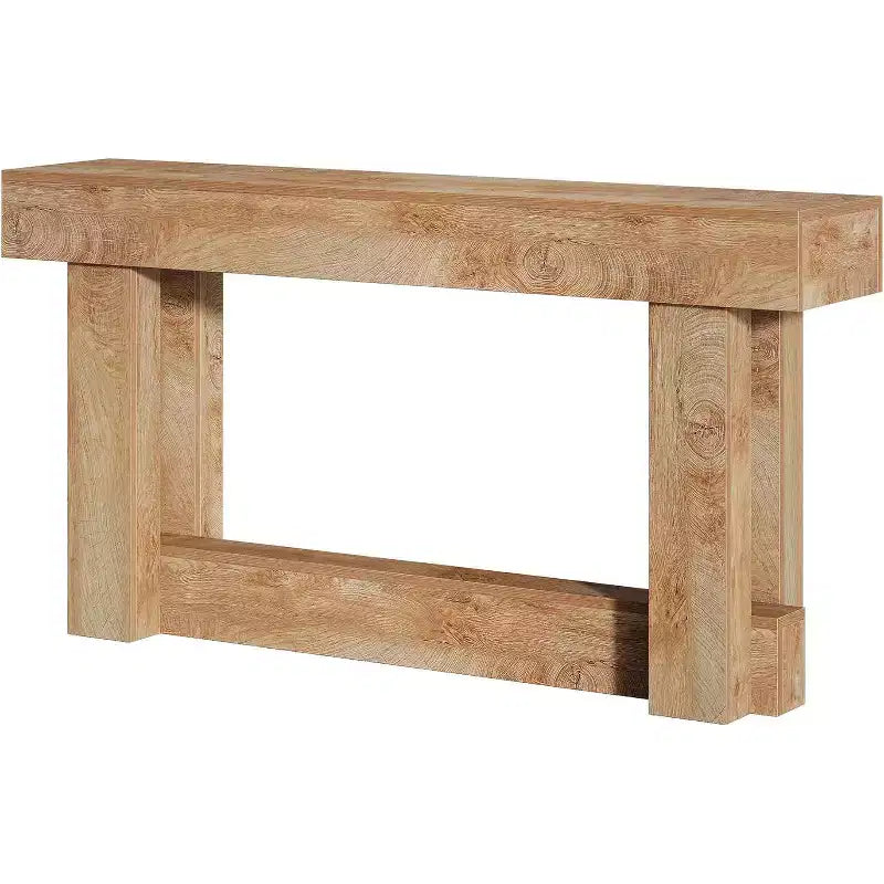 Console en bois de 62,99 po, table d'entrée de ferme étroite et longue à 2 niveaux