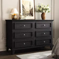 Commode de chambre, commode large à 6 tiroirs, organisateur de rangement, commode en bois moderne avec poignées métalliques pour couloir, entrée, bureau à domicile