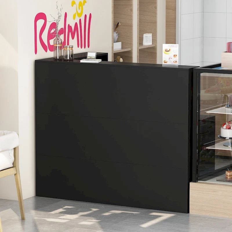 Bureau d'accueil en L en bois pour ordinateur de bureau