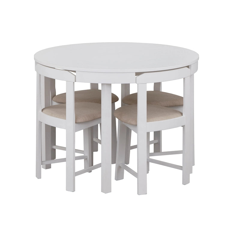 Ensemble de salle à manger rond compact 5 pièces Harrisburg Tobey
