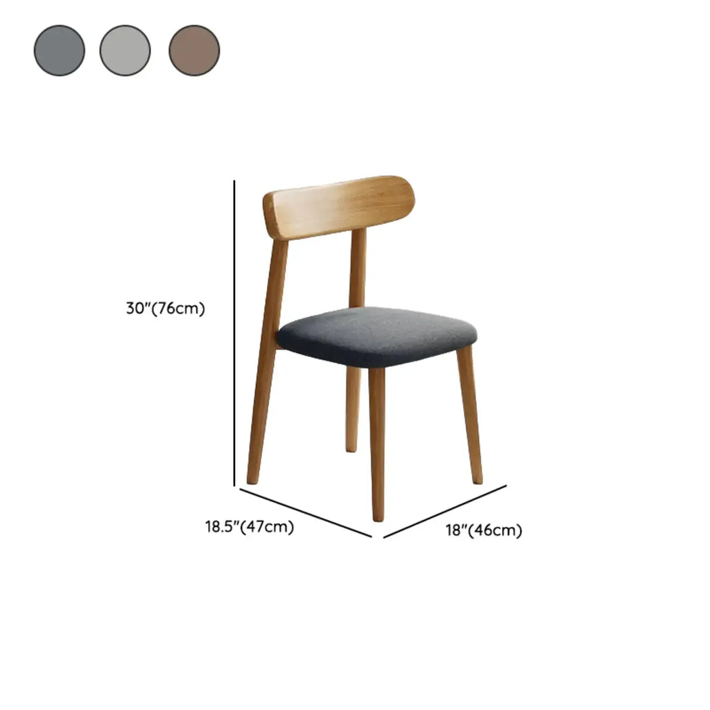 Chaise de salle à manger moderne sans accoudoirs en cuir à dossier bas