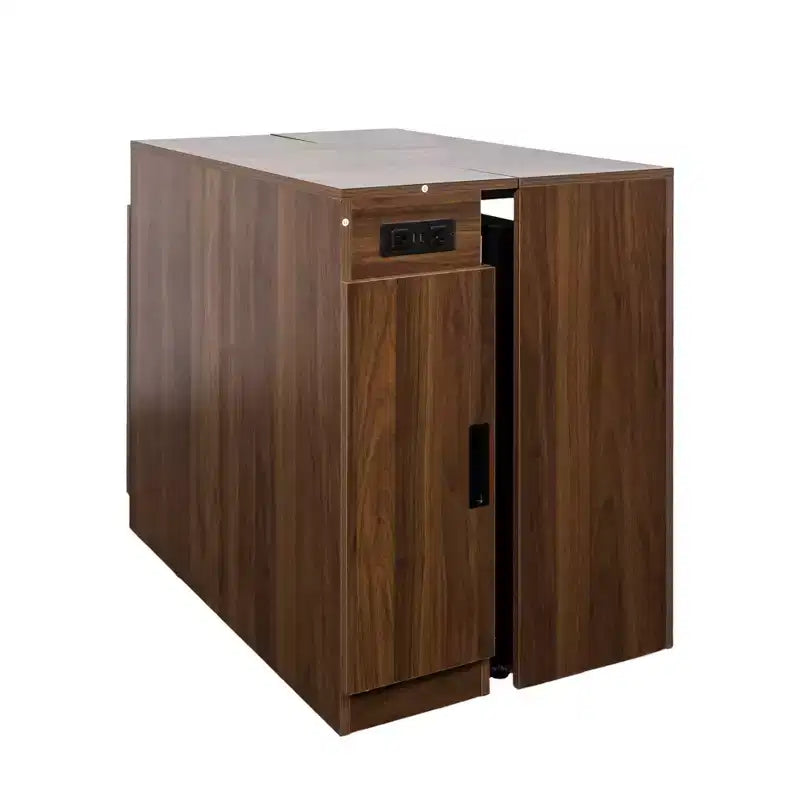 CLIHOME Table à manger extensible moderne multifonctionnelle avec prise, Table extensible peu encombrante avec rangement