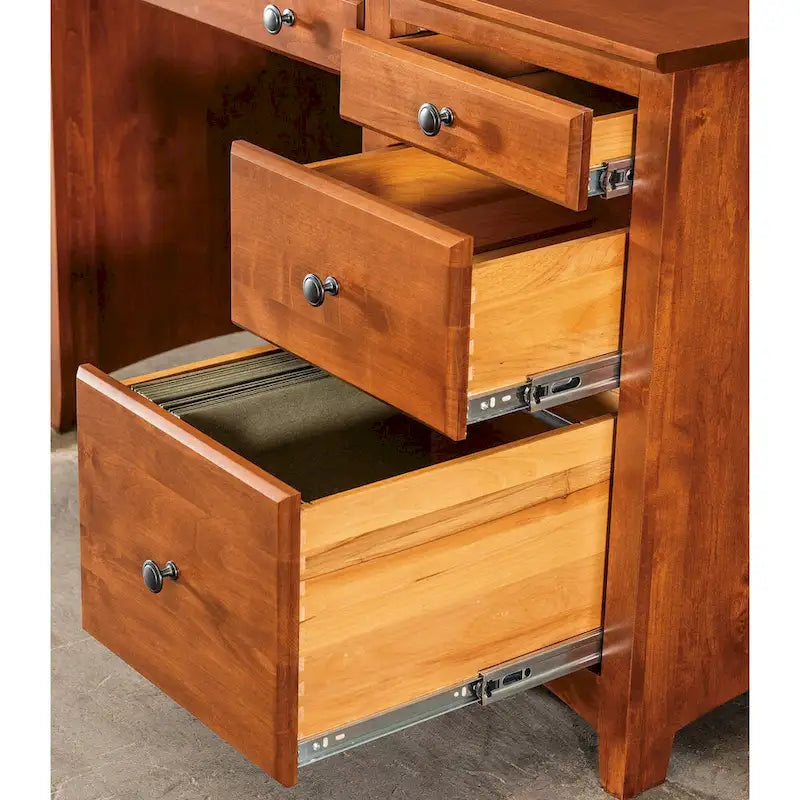 Bureau à 4 tiroirs en bois massif Arch+Haven