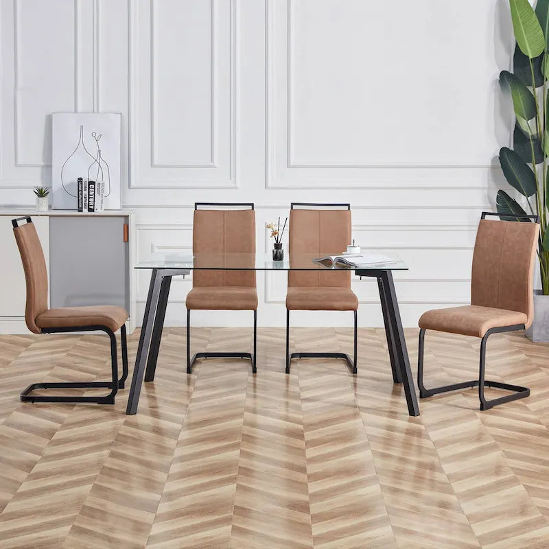 Chaises de salle à manger modernes en similicuir PU, lot de 4