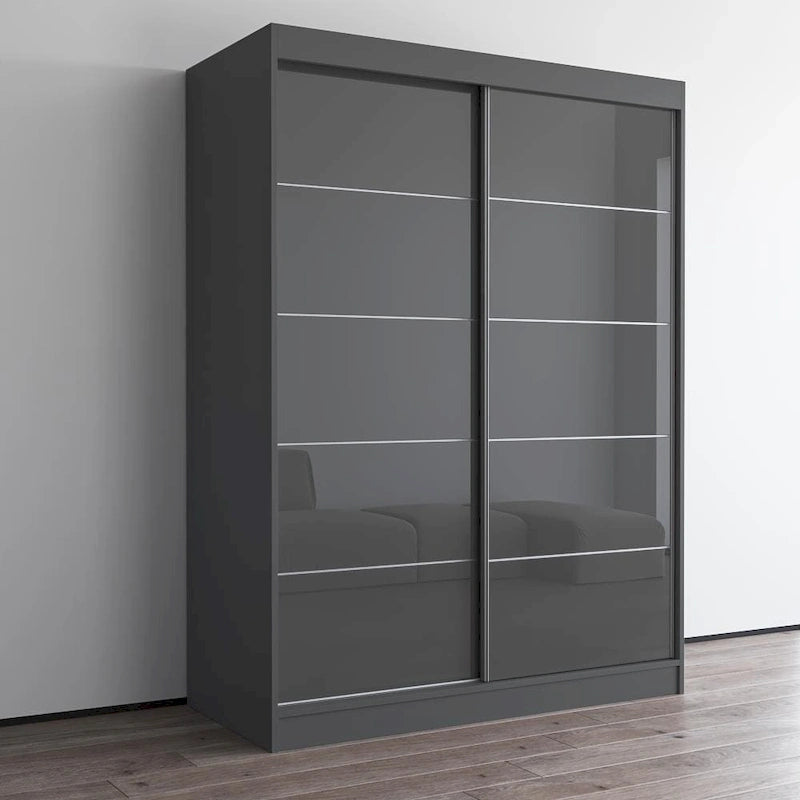 Armoire Aria 2 portes au fini lustré moderne
