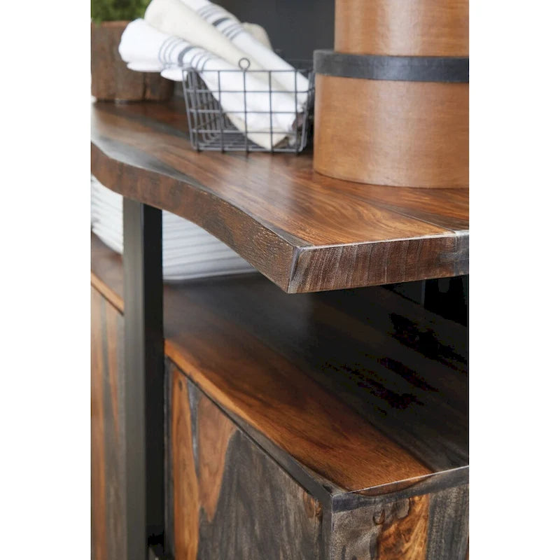 Buffet 4 portes Kappelman Grey Sheesham et Noir