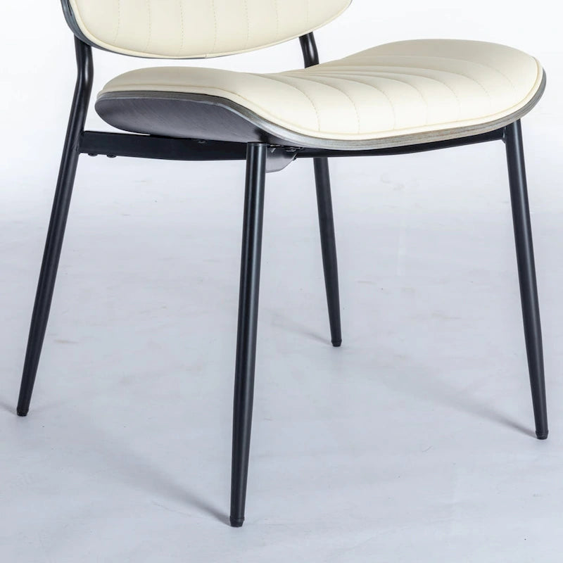 Lot de 2 chaises en similicuir avec pieds en métal