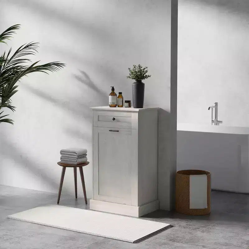 Meuble Poubelle Homcom avec Tiroir Meuble de Tri Sélectif Débout Support de Poubelle Cuisine