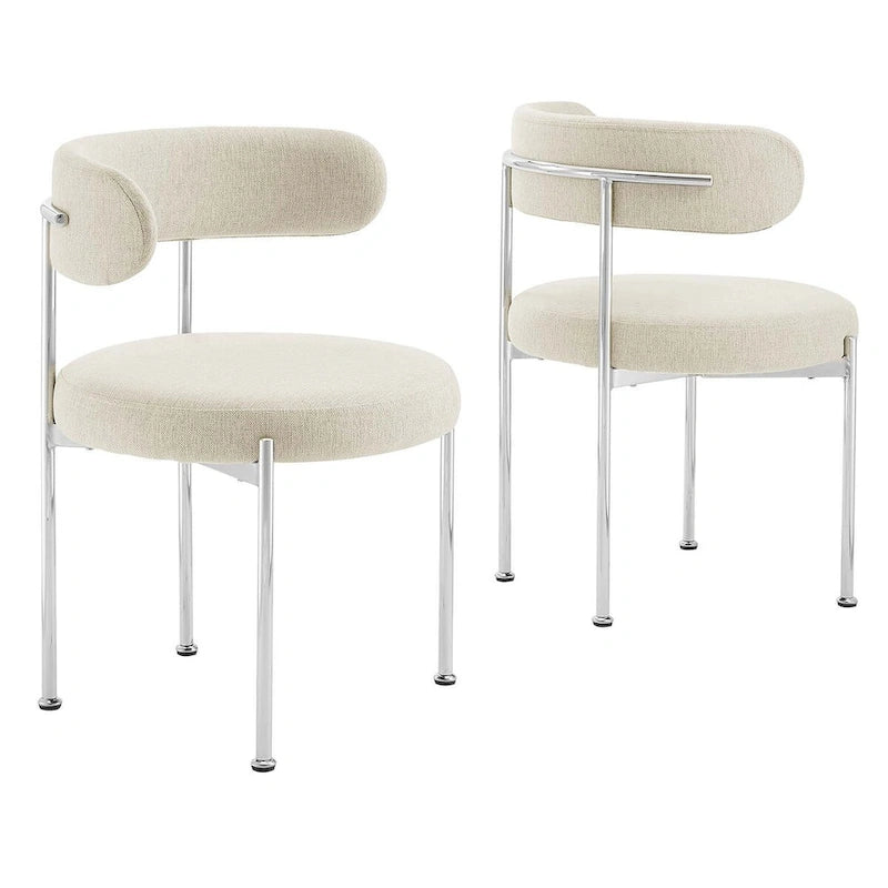 Chaises de salle à manger en tissu Albie – Lot de 2