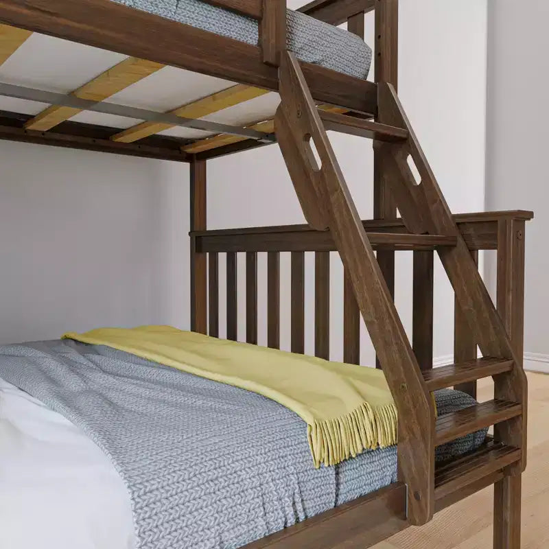 Max & Lily Lit superposé double sur toute la taille, Lits superposés en bois massif avec échelle pour enfants