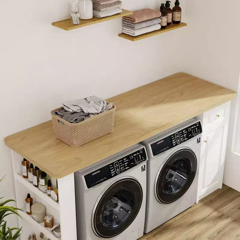 82,6 Meuble de rangement pour plan de travail de buanderie avec étagère réglable et tiroir, plan de travail pour lave-linge et sèche-linge pour buanderie