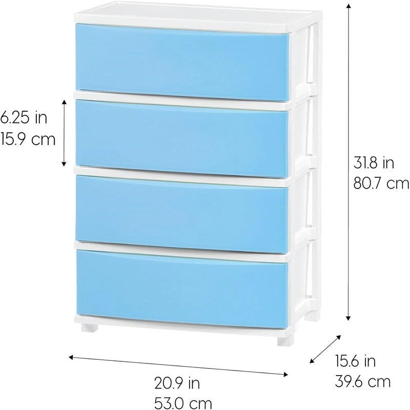 Commode de rangement large à 4 tiroirs