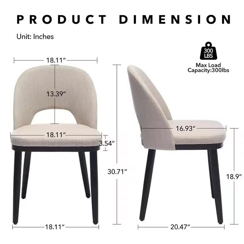 Lot de 4/6 chaises de salle à manger, chaises de cuisine/salle à manger rembourrées, chaises de salle à manger de ferme en tissu de lin avec pieds réglables pour salle à manger, salon