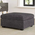 Module Pouf Ottoman Belffin en Chenille - Repose-Pieds de Rangement Modulaire avec Tissu Doux pour la Peau et Conception à Installation Rapide