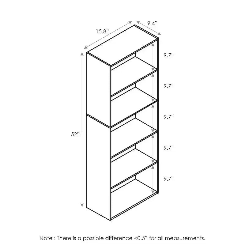 Furinno Étagère de rangement réversible 5 cubes pour livres, ouverte, horizontale ou verticale