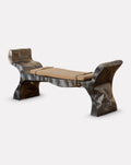 Organic Curve Steel Leather Strap Bench