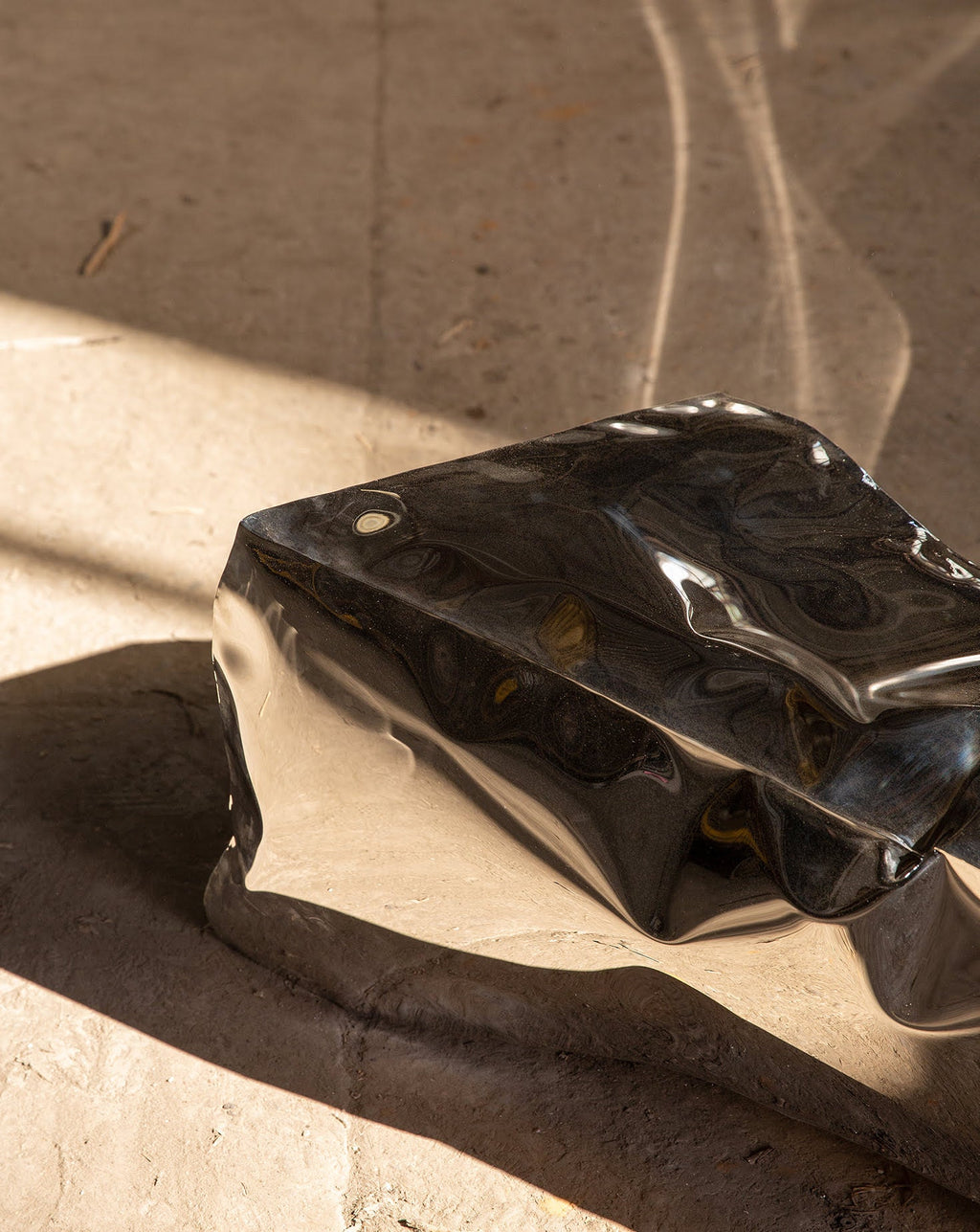 Mirror Polish Stainless Steel Monolith Bench
