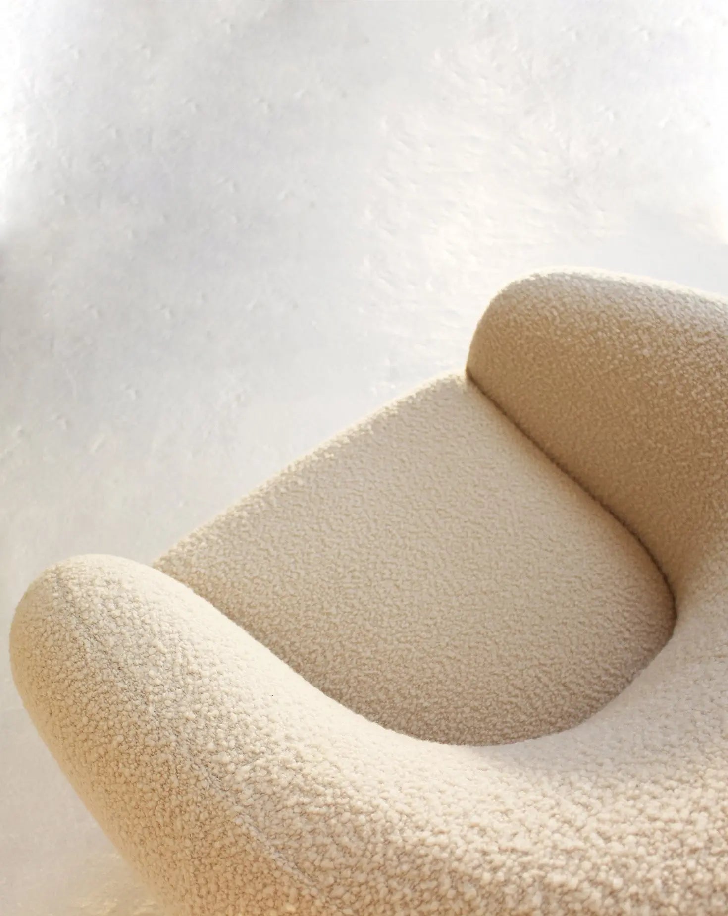 Sculptural Curved Oak Base Upholstered Armchair