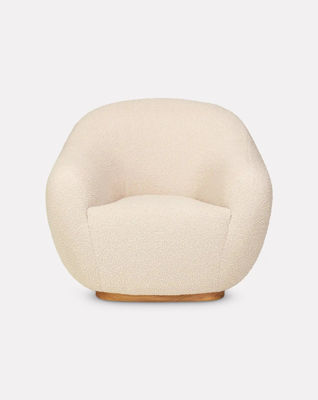 Curved Oak Base Award-Winning Upholstered Armchair