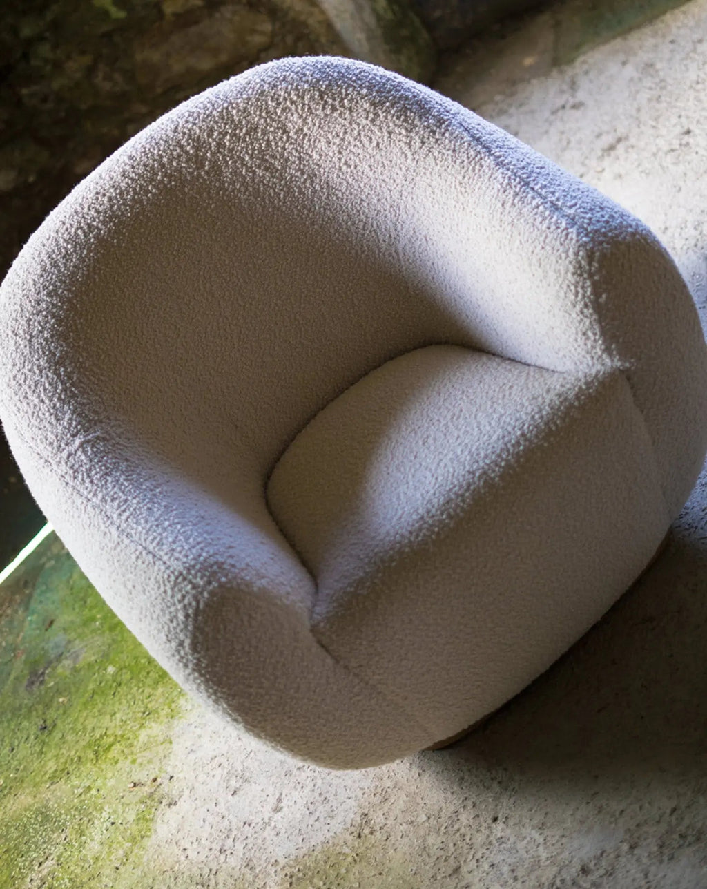 Curved Oak Base Award-Winning Upholstered Armchair