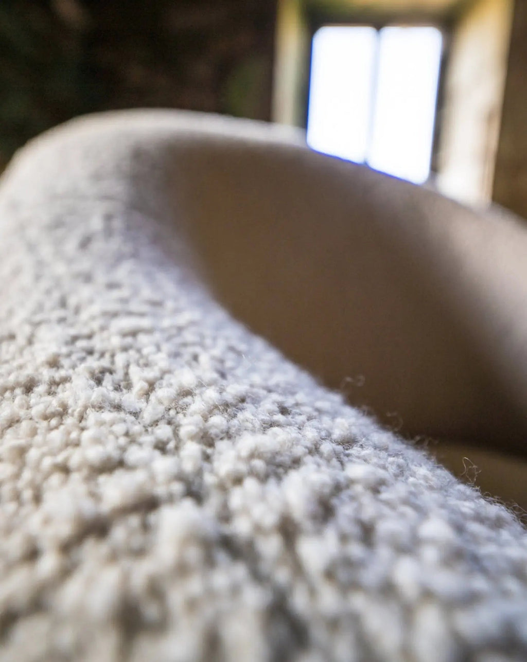 Curved Oak Base Award-Winning Upholstered Armchair