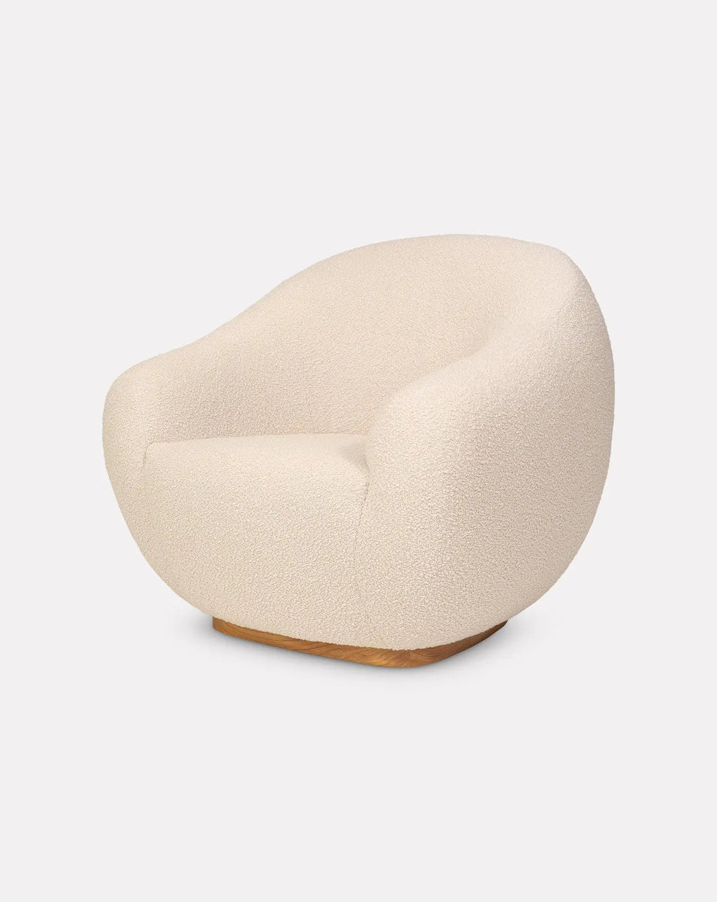 Curved Oak Base Award-Winning Upholstered Armchair