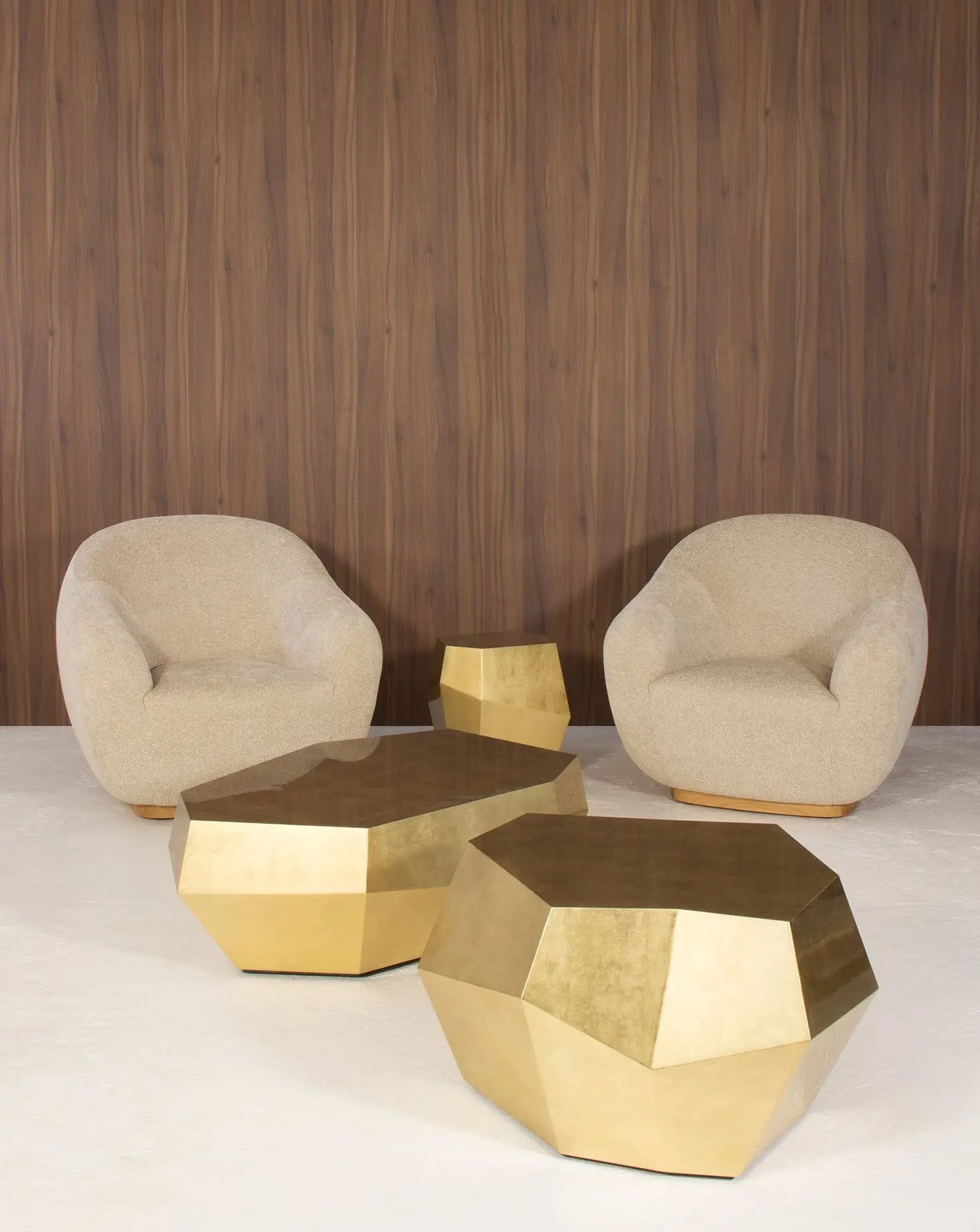 Curved Oak Base Award-Winning Upholstered Armchair